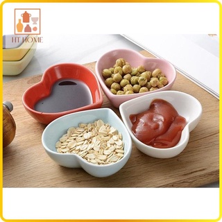 ❤️Bát sứ trái tim, đĩa chấm mini gốm sứ tráng men dễ thương❤️
