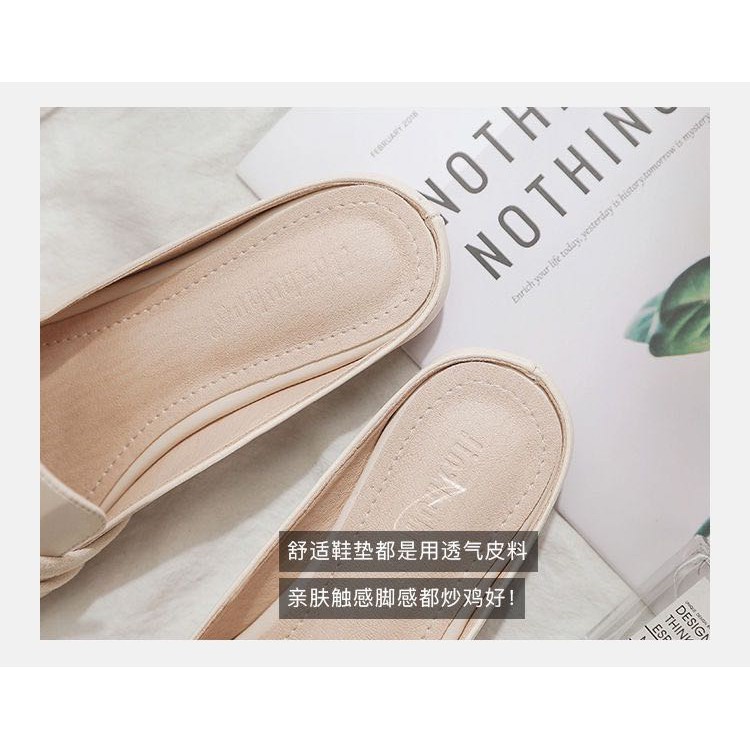 Mới Giày Búp Bê Mũi Vuông Đính Nơ Xinh Xắn Cho Nữ