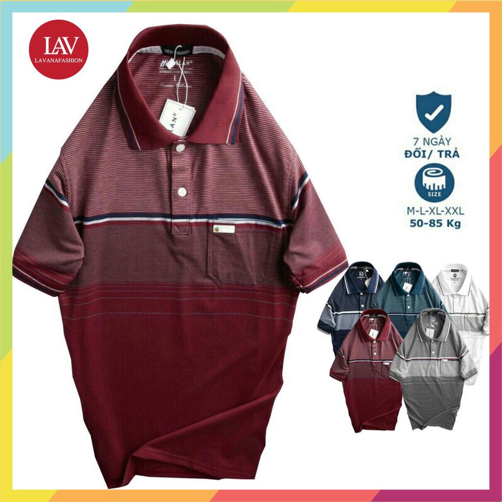 Áo thun nam trung niên có túi vải cá sấu Cotton xuất xịn chuẩn form sang trọng - thanh lịch-ÁO POLO NAM TRUNG NIÊN