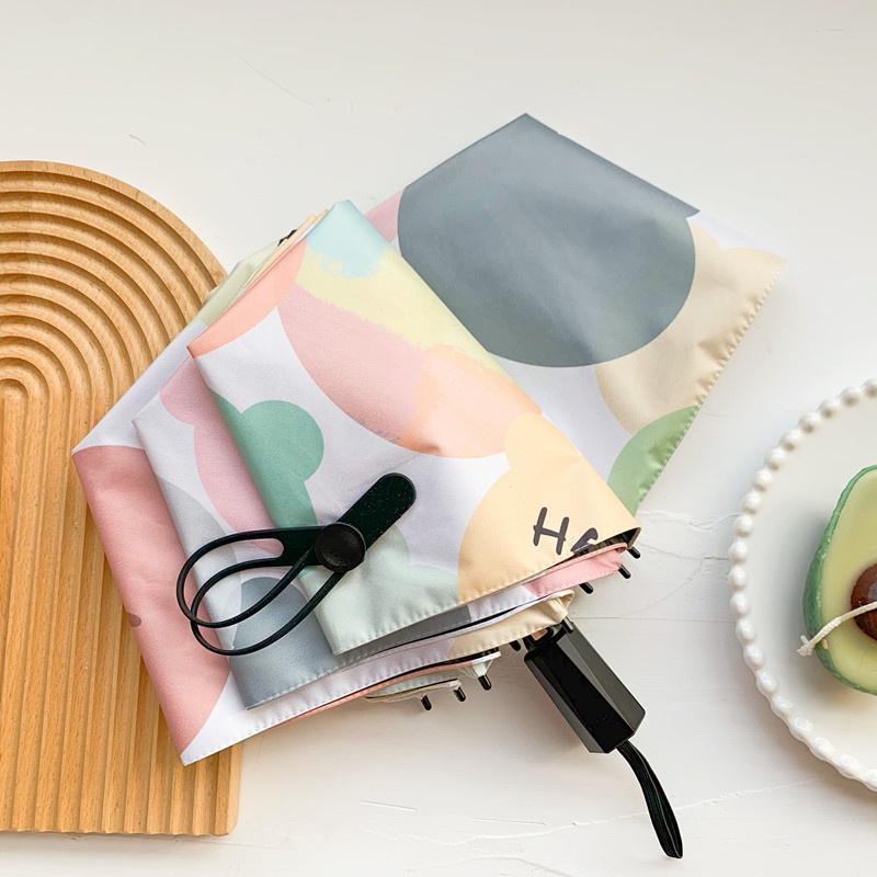 Dù Che Nắng Mini Tự Động Chống Tia UV Họa Tiết Gấu Dễ Thương