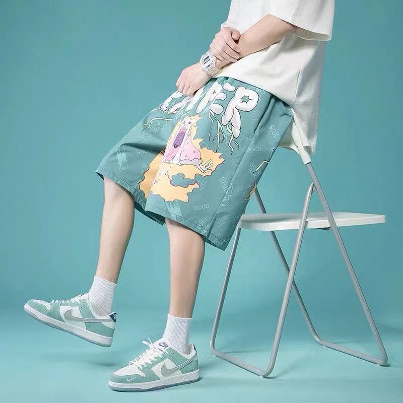 Quần Short Đi Biển Dáng Rộng Cỡ Lớn Vải Lụa Mát Nhanh Khô Thời Trang Mùa Hè Cho Nam