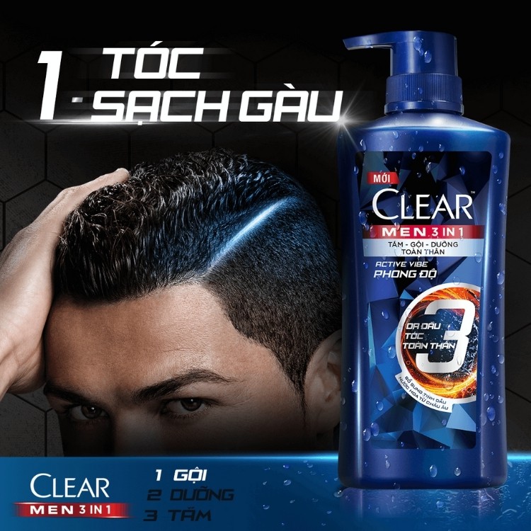 Dầu gội Clear Men sạch gàu và ngăn gàu sạch sâu 900g