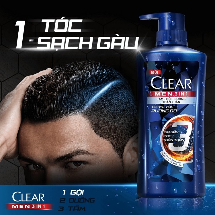  Dầu gội Clear Men sạch gàu và ngăn gàu sạch sâu 900g