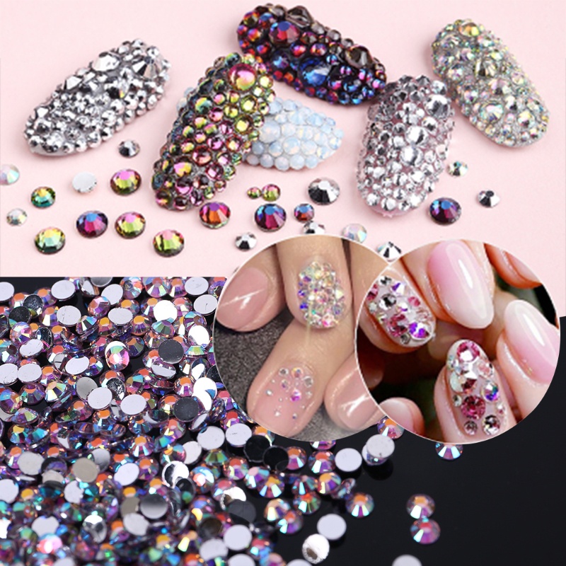 Set 5000 Viên Đá Pha Lê Tròn Màu Hồng Trang Trí Móng Nghệ Thuật DIY