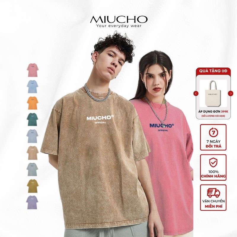 Áo phông form rộng nữ Unisex chất vải cotton MT023 Miucho in local brand