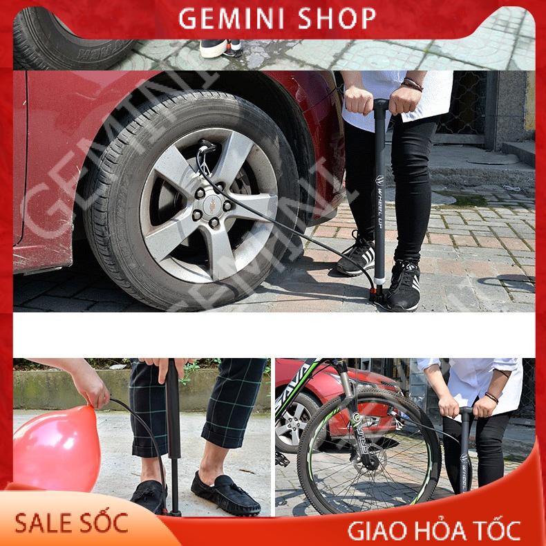 Bơm xe đạp xe máy bóng bay W3235 có đồng hồ bơm khỏe nhanh đầy hơi áp suất cao 120 psi tiện dụng GEMINI SHOP