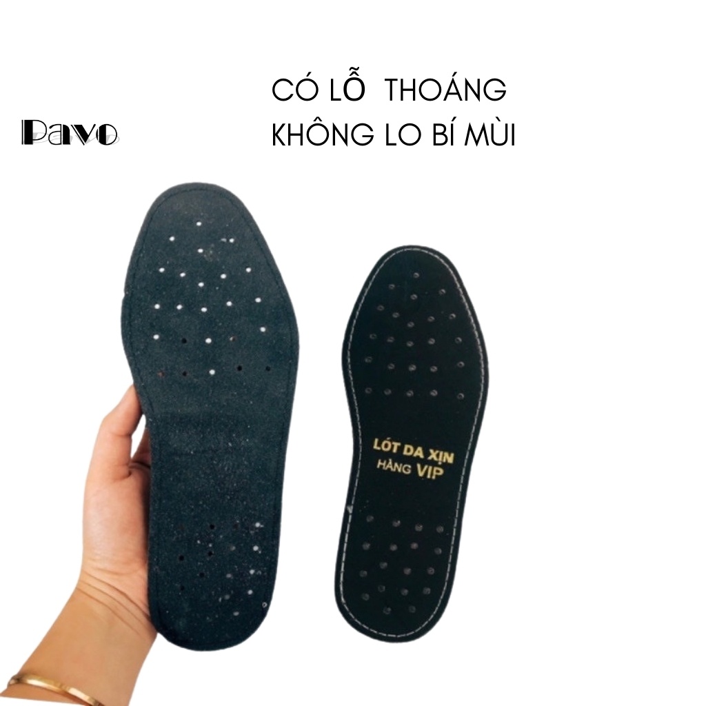 Lót giầy da bò cao cấp chuẩn 100% khử mùi hôi chân, có may viền cực bền