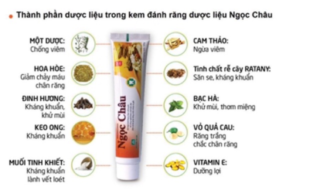 CHÍNH HÃNG - Kem Đánh Răng Dược Liệu Ngọc Châu