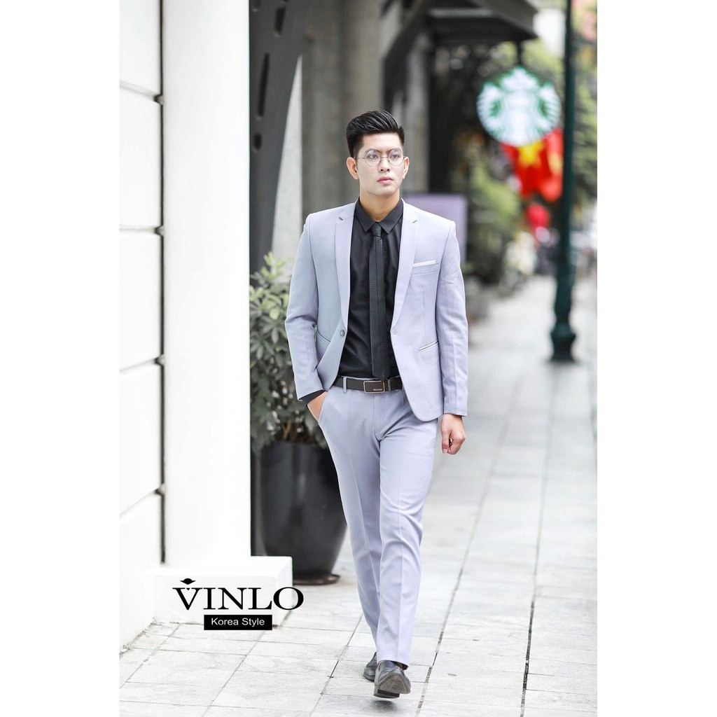 Áo Vest nam màu Ghi cao cấp, body kiểu Hàn Quốc