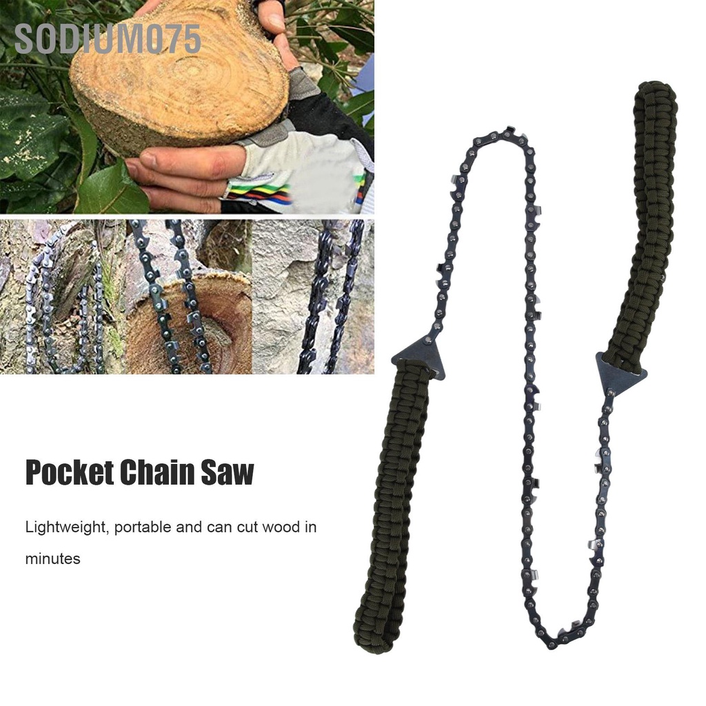 Sodium075 Cưa xích bỏ túi 24in cắm trại ngoài trời Dây cầm tay cắt gỗ cho vườn