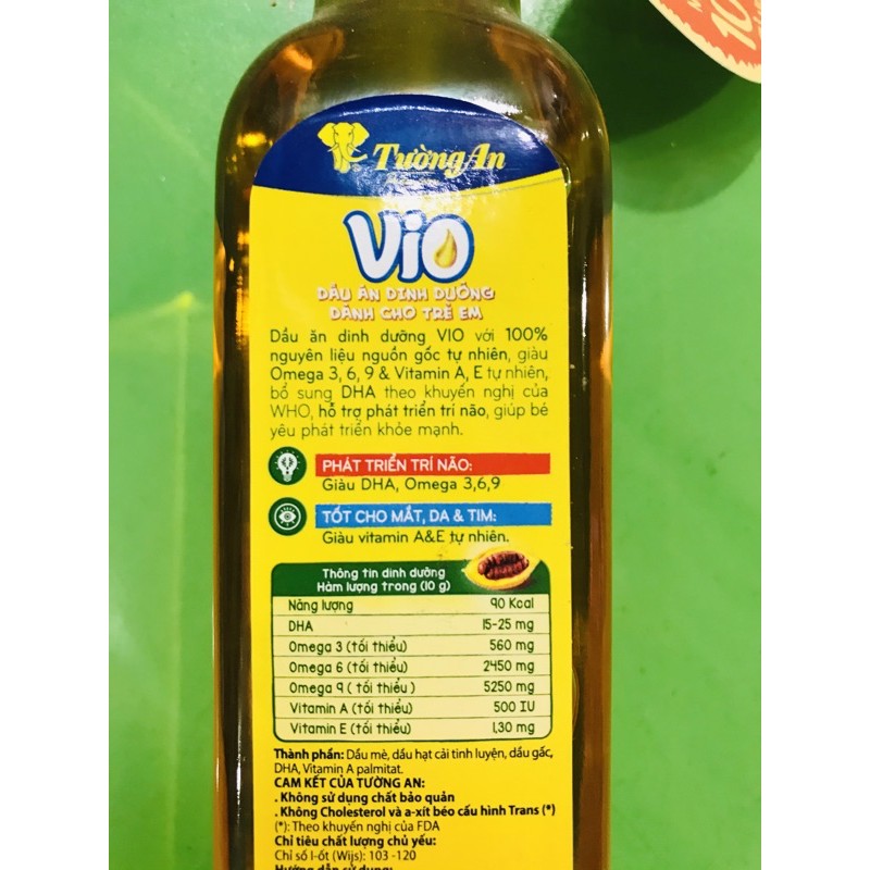 Dầu gấc trẻ em Vio Tường An 250ml (date mới nhất)