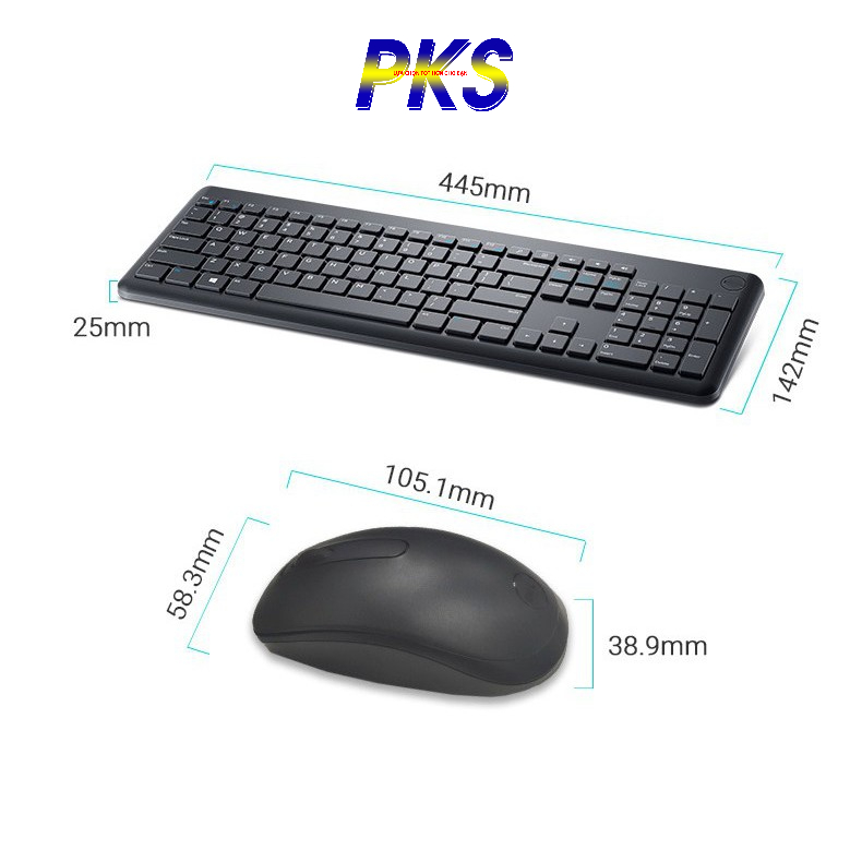 Bộ bàn phím và chuột không dây Dell KM117 chính hãng