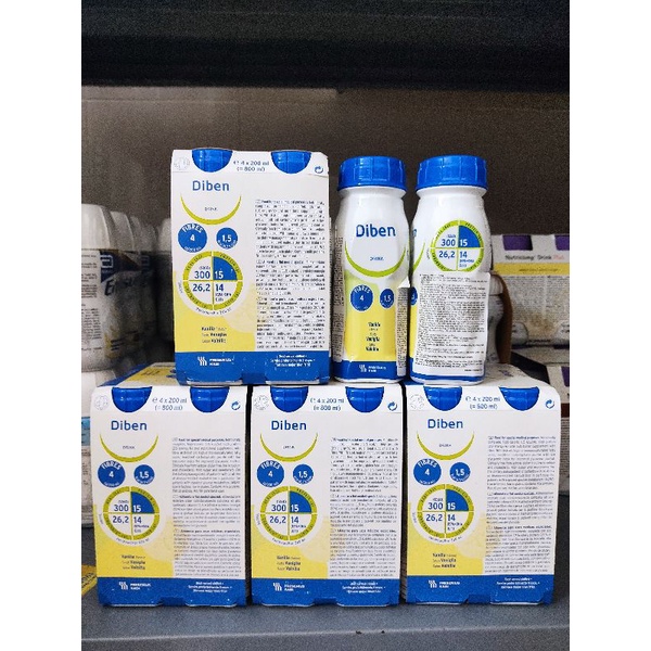 Sữa dinh dưỡng pha sẵn DIBEN DRINK VANILLA cho người đái tháo đường, chai 200ml, lốc 4 chai.
