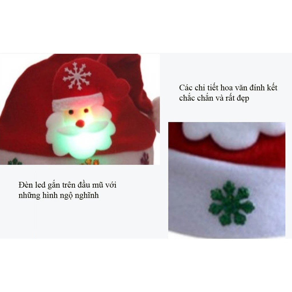 Mũ noel có đèn LED cực cool, bán lẻ giá sỉ