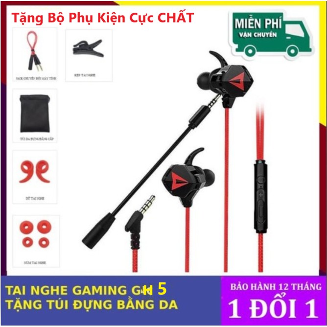 Tai Nghe Game Thủ Fonge GH5 GAMING Chống Ồn Có Mịc Rời Chơi Game Điện Thoại, Máy Tính, Nghe Nhạc Cực Đã, Tai Phone Game