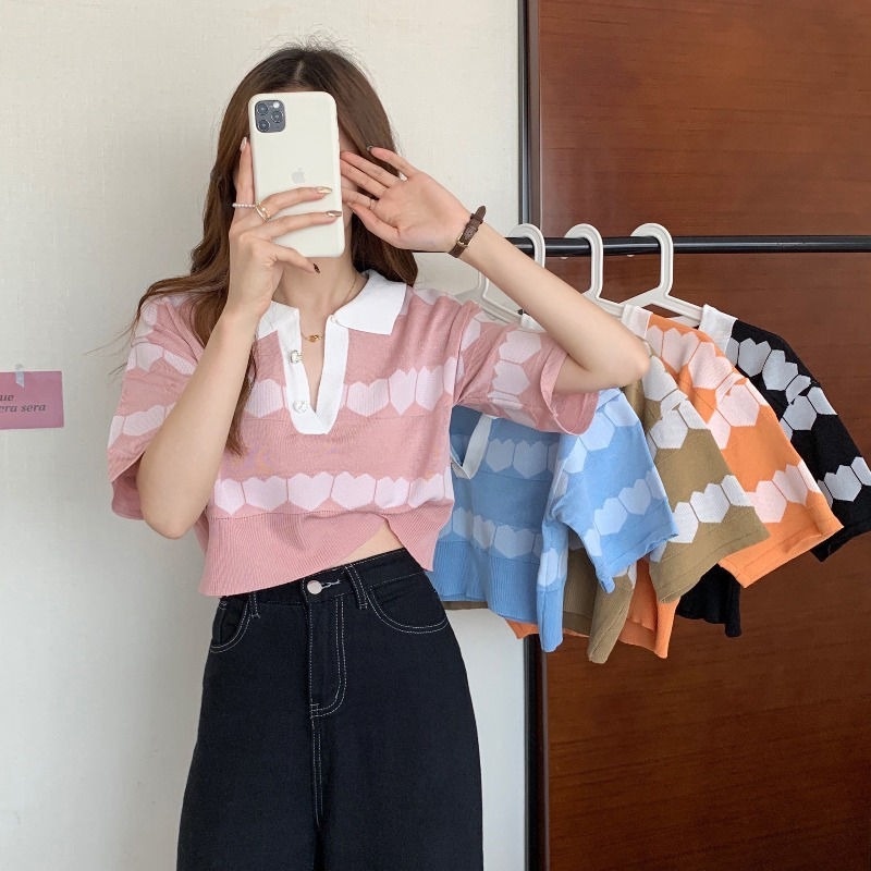 Áo Sơ Mi Ngắn Tay Cổ Polo Dáng Rộng Thiết Kế Thời Trang Mùa Hè Mới Cho Nữ