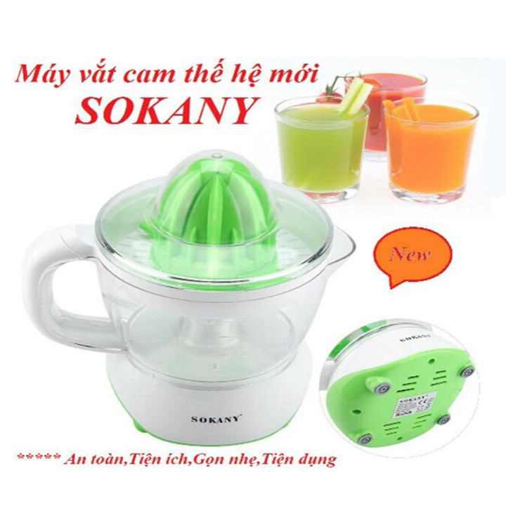 Máy ép cam, máy vắt cam chính hãng Sokany, chế độ xoay 2 chiều tự động bằng điện