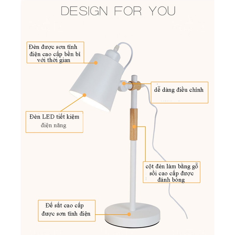 Đèn Chống Cận, Đèn bàn học ☀️Chống cận☀️ FDB01 kiểu dáng sang trọng, chống lóa mắt, tiết kiệm điện + Bóng đèn
