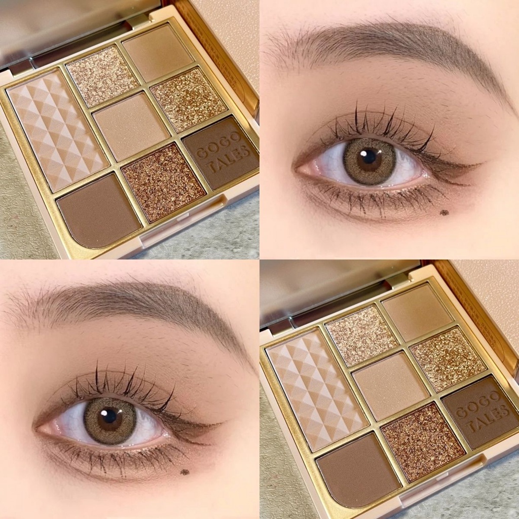 Bảng Phấn Mắt GOGOTALES 8 Màu Sắc Ánh Nhũ Chống Thấm Nước