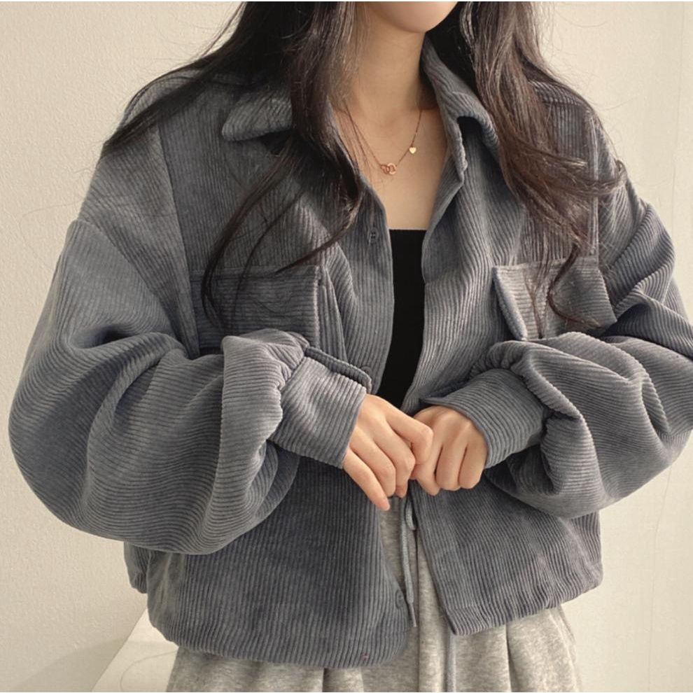 Áo sơ mi túi hộp dáng croptop  Sơ mi unisex cổ bẻ cúc cài mặc đi học, đi làm style Hàn Quốc