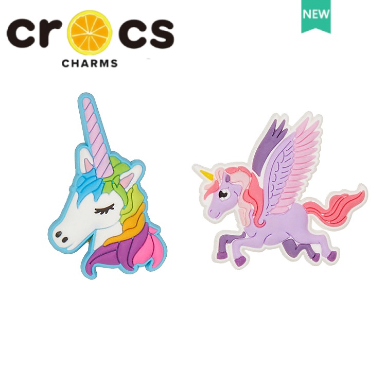 Phụ Kiện Khóa Giày Crocs Hình Kỳ Lân Và Hoa Đáng Yêu Trang Trí Trên Cùng