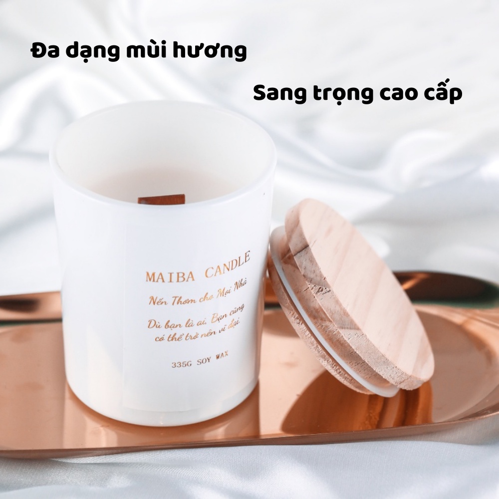 Nến thơm bấc gỗ CHILLAX thơm phòng sáp đậu nành tự nhiên an toàn không khói phong cách cổ điển NTBG