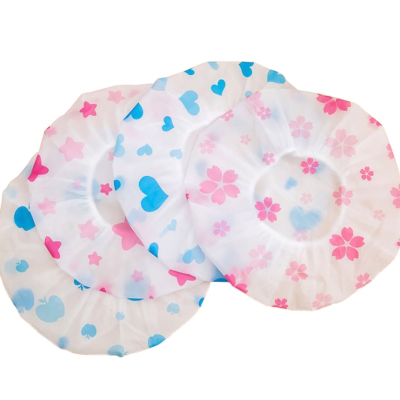 1 Mũ Trùm Đầu Tắm Co Giãn Chống Thấm Nước Họa Tiết Chấm Bi Dễ Thương