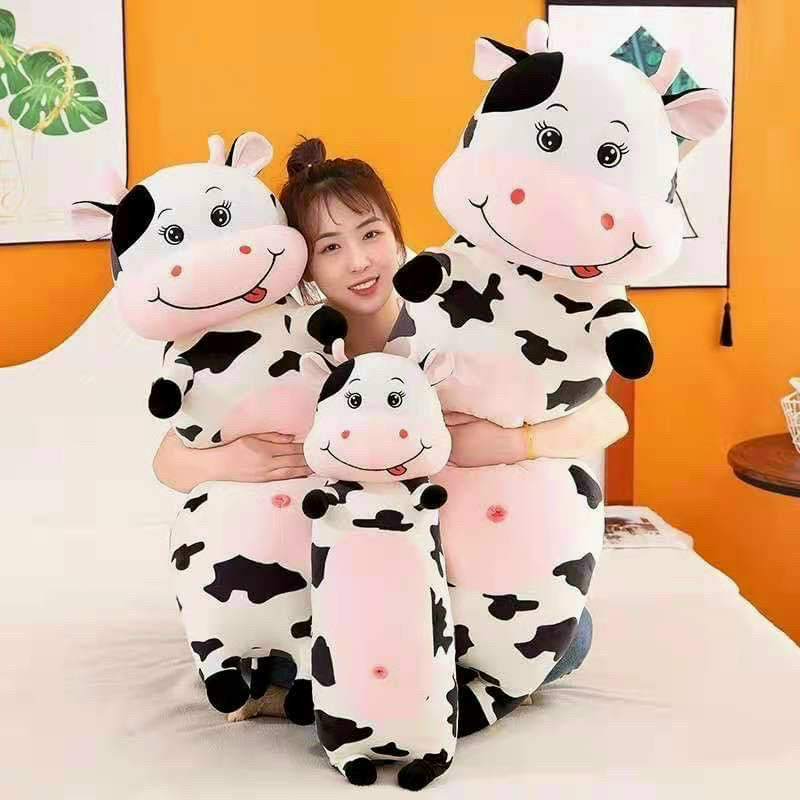 Gối ôm gấu bông bò sữa hàng nhập khẩu_Ruột bông kháng khuẩn,siêu mềm co giãn 4 chiều_Thích hợp làm quà tặng