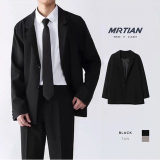 Áo khoác blazer oversize Johnny MARTIAN trơn form rộng basic dài tay unisex vest nam nữ vải tuyết mưa
