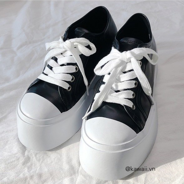 [LIMITED] CASUAL SNEAKERS - GIÀY THỂ THAO ĐẾ TO da cao cấp Kawaii.vn (Ảnh thật shop tự chụp)