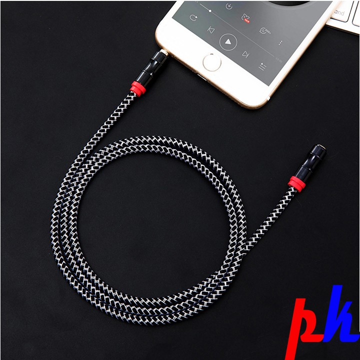 Dây nối dài AUX 3.5mm bọc dù 1m HKN01