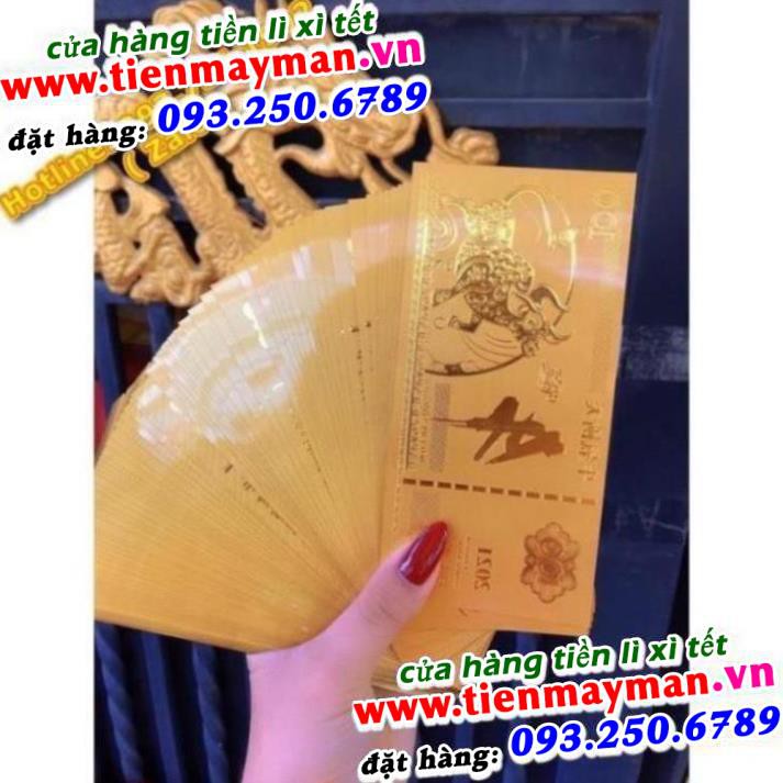 [GIÁ SỈ] Tiền Macao 100 hình con Trâu Vàng Plastic Lì Xì Tết 2021