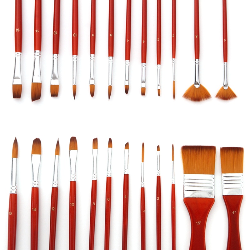 Bộ Cọ Vẽ Tranh Sơn Dầu Acrylic 24 Kiểu Chuyên Nghiệp