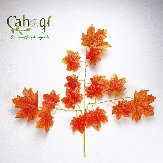 Cành Phong Vàng 3 Ngọn Lá To Làm Cây Giả 60-68cm