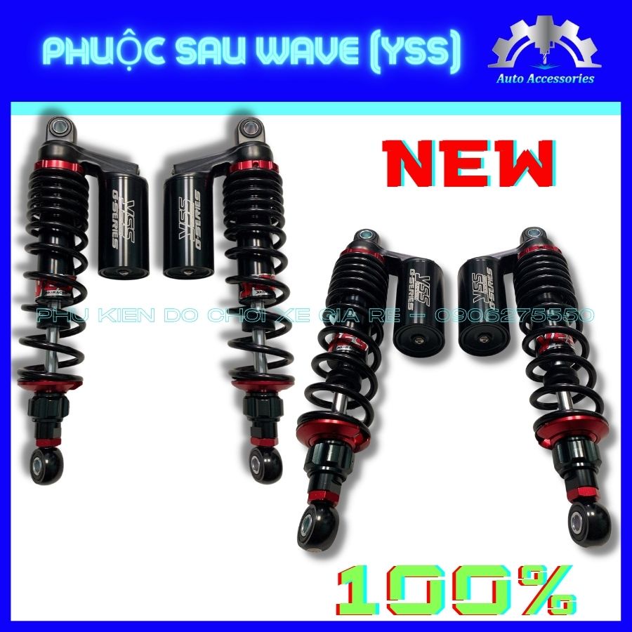 NEW 100% - Phuộc Sau YSS, Phuộc YSS gắn Sau xe WAVE, Phuộc Bình Dầu 3 màu, CÓ TĂNG CHỈNH, độ nhúng êm ái, chắc chắn