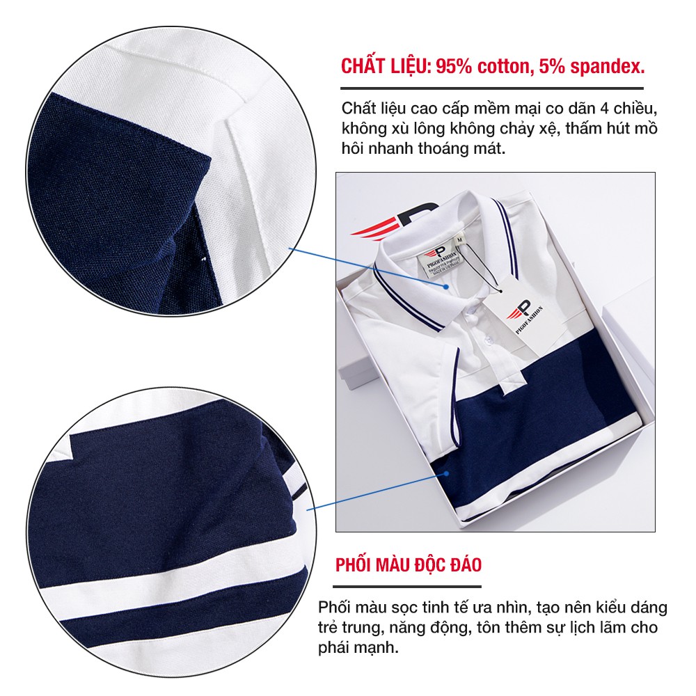 Áo polo nam đẹp kiểu ráp phối ARIX, vải cotton cá sấu thoáng mát siêu mềm mịn PPL33 PigoFashion | BigBuy360 - bigbuy360.vn