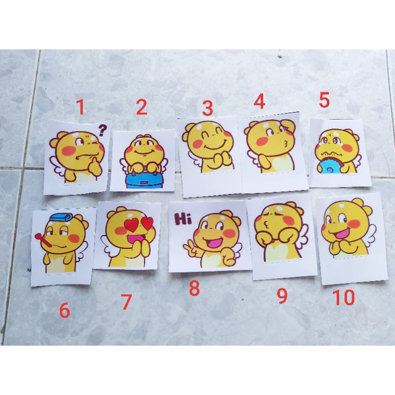 [Mã LIFE1603ALL giảm 10% đơn 0Đ] Tem Sticker Khủng Long Vàng Cute Dán Xe, Nón Giá Rẻ