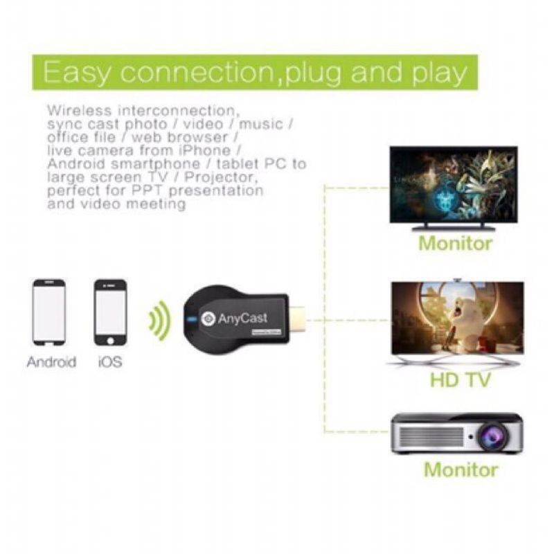 Thiết bị kết nối hiển thị wifi HDMI TV DLna Airplay Youbo Anycast M2 plus M9 plus Ezcast