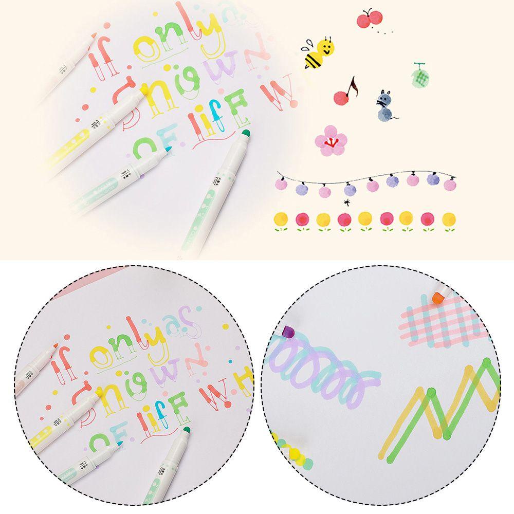 Bộ 6 Bút Bắt Sáng Hai Đầu Màu Sáng Thời Trang