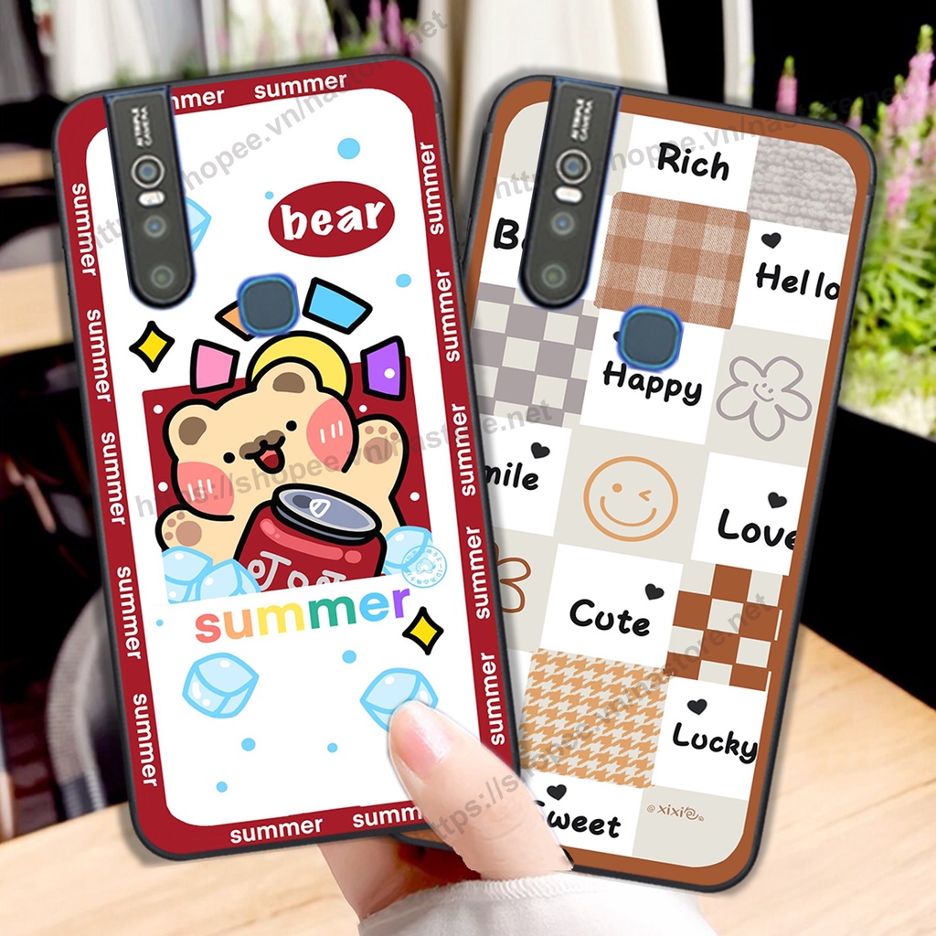Ốp lưng Vivo V15 / V15 Pro trái tim hình gấu cute cá tính, giá rẻ, cực bền