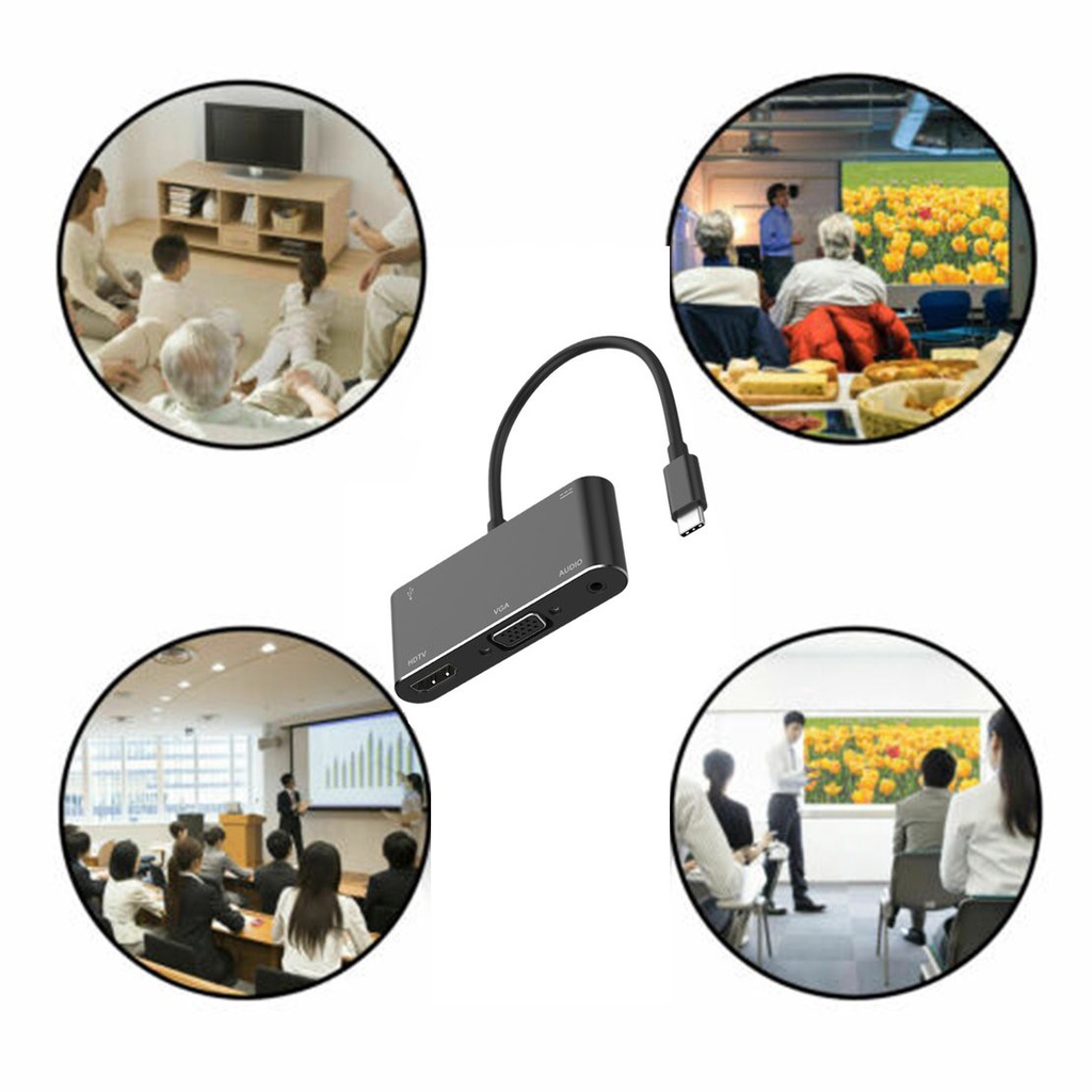 [New promo]5 In 1 USB C To HDMI-compatible Ad Ter 4K Type-C To HDMI-compatible/VGA