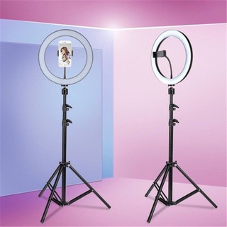 Đèn livestream 26cm, đèn livestream hỗ trợ ánh sáng chụp ảnh, make up trang điểm, 3 chế độ ánh sáng