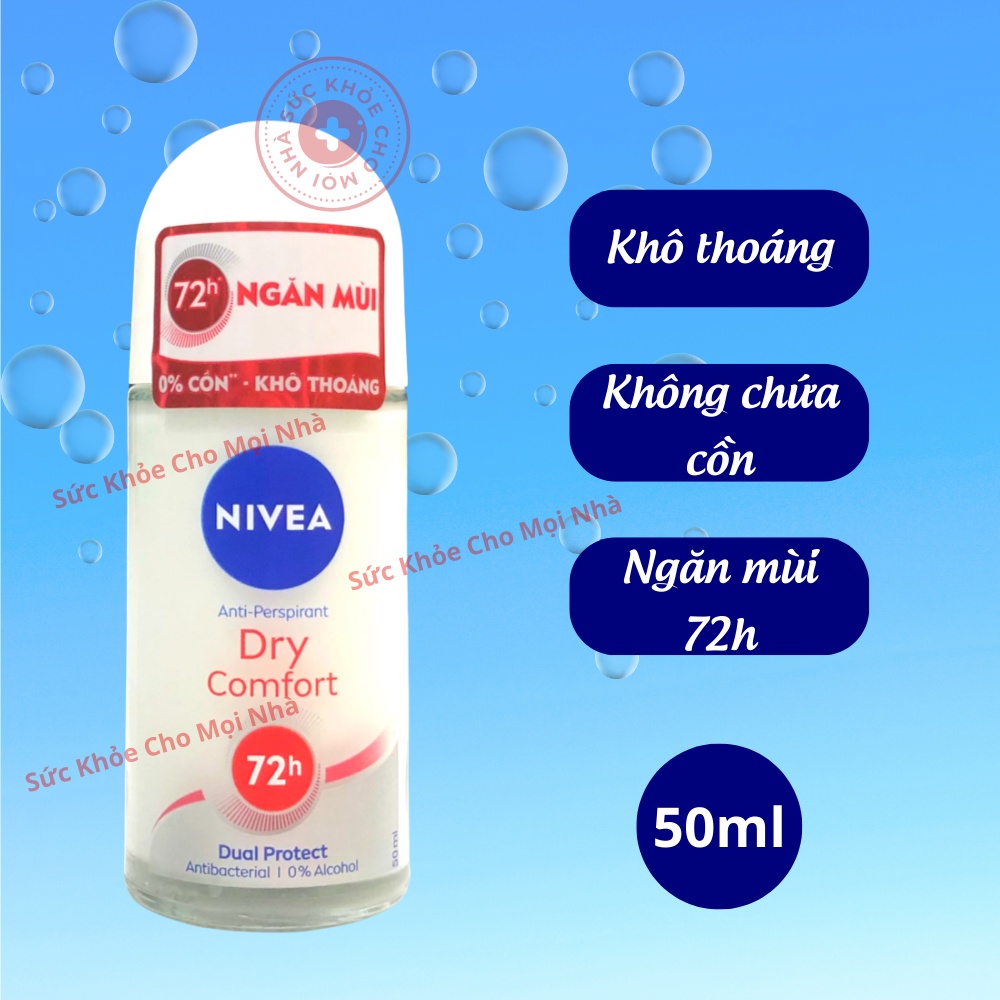 Lăn ngăn mùi Nivea Dry Comfort khô thoáng giảm tiết mồ hôi ngăn mùi hiệu quả đến 72h suckhoechomoinha