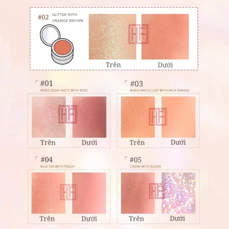 Phấn mắt nhũ mắt 3 lớp HERORANGE Light Breeze Floating Shadow Three Color Eyeshadow GOGO TALES Magnificent GOGO23 HERO28