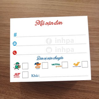 Phiếu ghi mã đơn vận chuyển giấy (100 tờ)