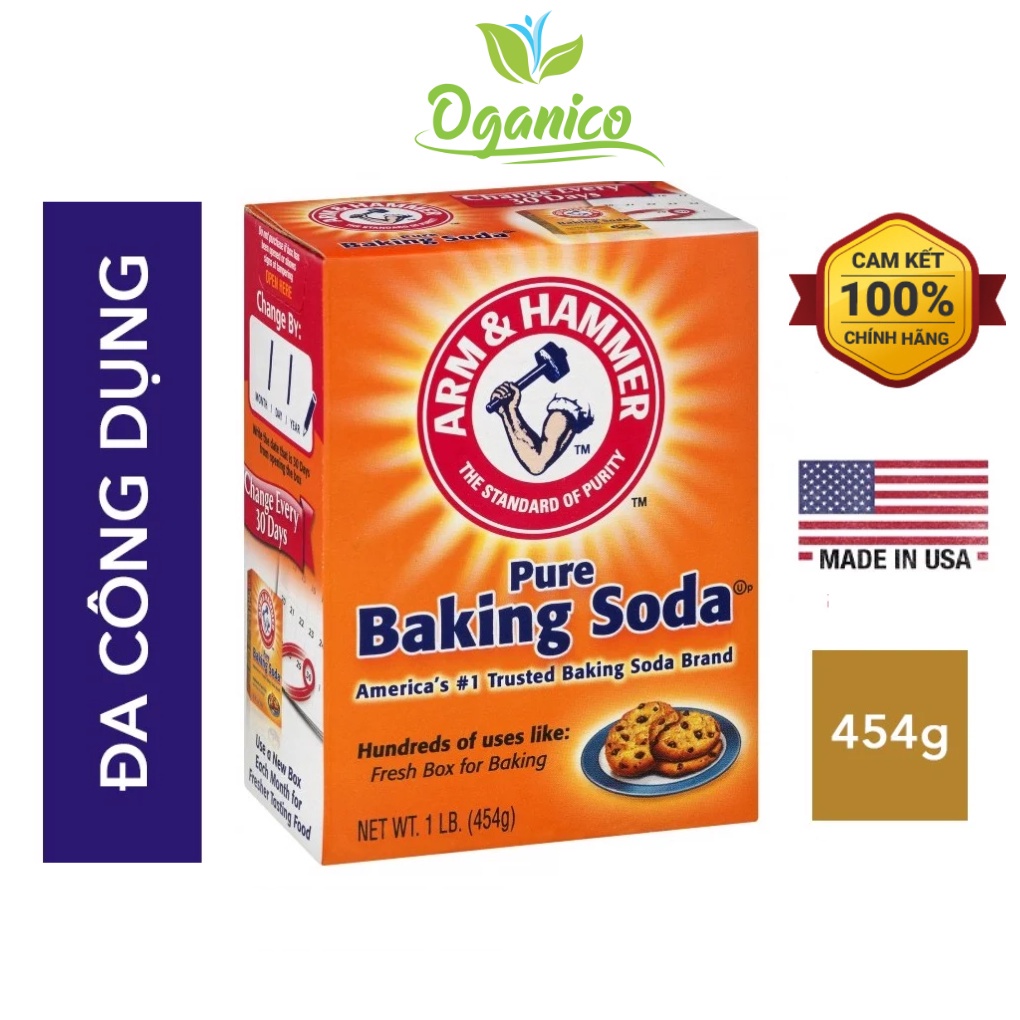 Baking Soda / NHẬP KHẨU MỸ / Bột Baking Soda làm trắng răng, làm bánh, tẩy tế bào chết, tẩy rửa 454g