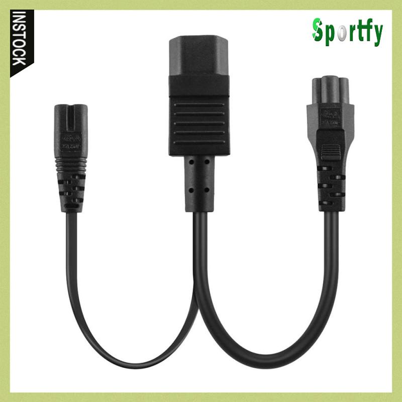 Dây Nguồn AC 1-to-2 IEC320-C14 Sang C7 + C5 Hình Chữ Y Màu Đen
