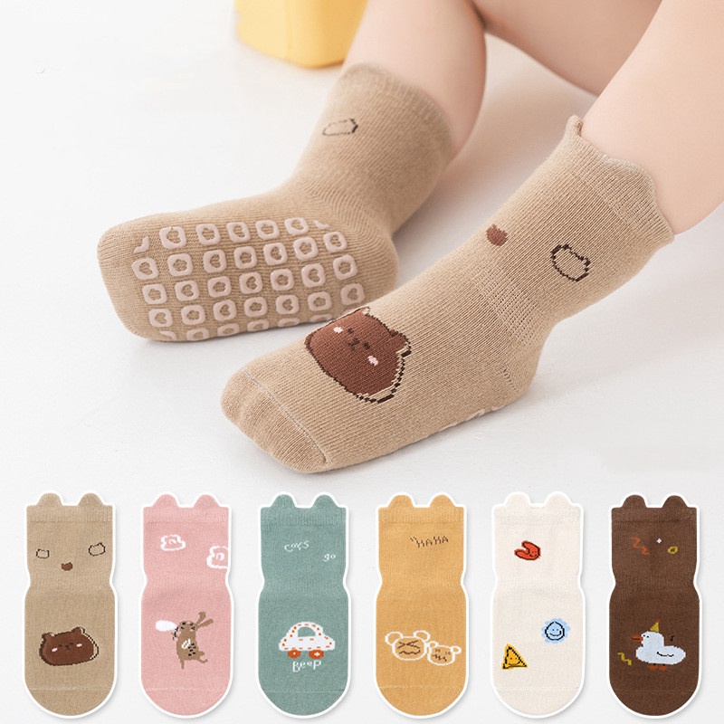 Vớ Cotton Mềm Chống Trượt Cho Bé 0-5 Tuổi