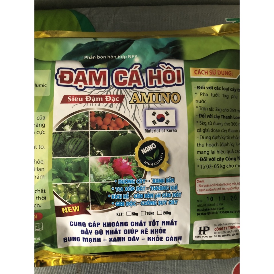 1kg PHÂN BÓN HỮU CƠ ĐẠM CÁ HỒI SIÊU ĐẬM ĐẶC AMINO HÀN QUỐC