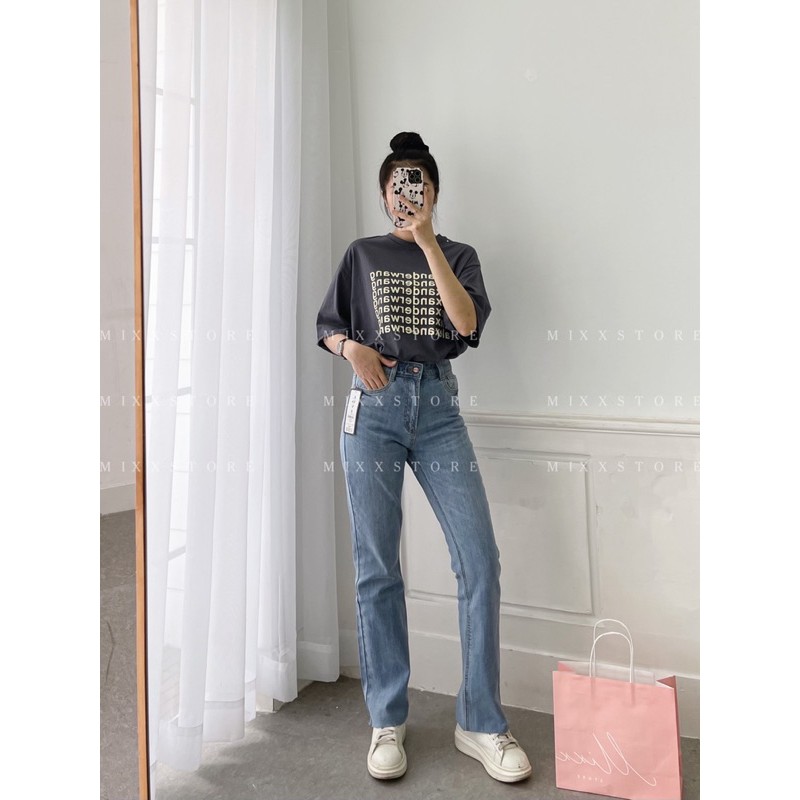 Quần Jean Nữ ống loe đẹp lưng cao chất jeans hàng hiệu cao cấp phom tôn dáng mặc chân siêu dài [MIXX STORE]